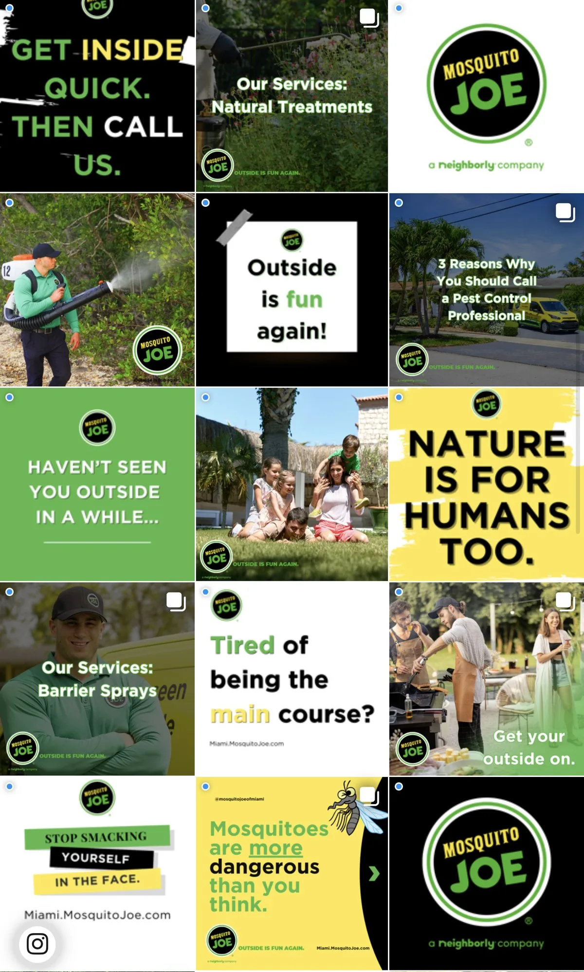 The redesigned Instagram grid