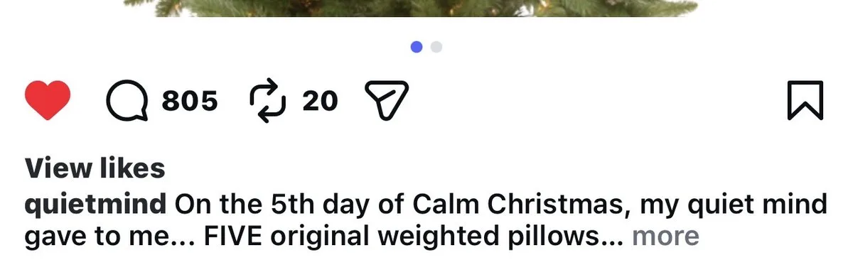 Engagement screenshot showing 805 likes