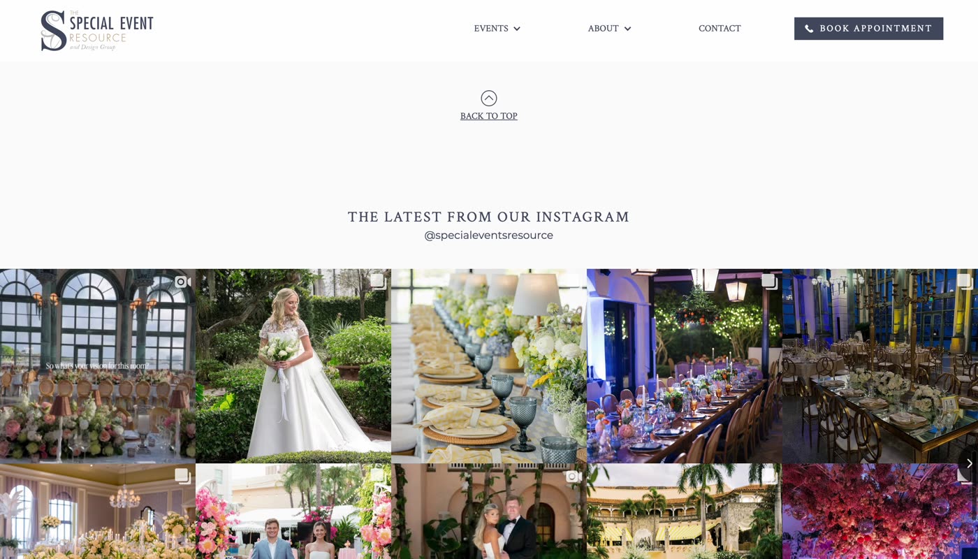 An embedded Instagram feed standing in for a proper gallery.